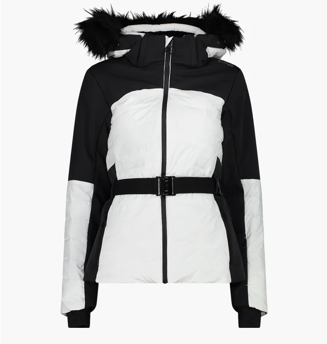 Куртка жіноча CMP Zip Hood Ripstop White/Black 34W4436F-A001