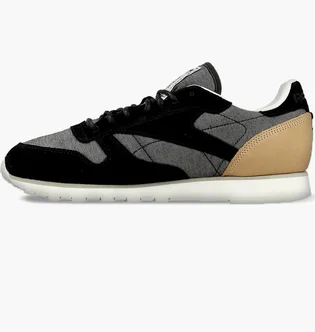 Кроссовки мужские Reebok Cl Leather Fleck Black/Grey AQ9723