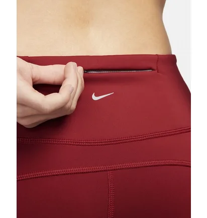 Леггинсы женские Nike Womens Mid-Rise Crop Pocket Running Leggings Red Cn8043-615