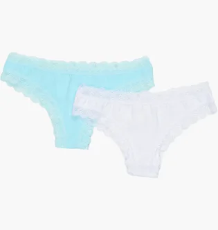 Трусики жіночі fashion lady Tan Tanga White/Light Blue (2 шт) 13890384-1