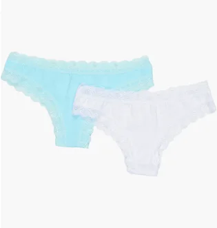 Трусики жіночі fashion lady Tan Tanga White/Light Blue (2 шт) 13890384-1