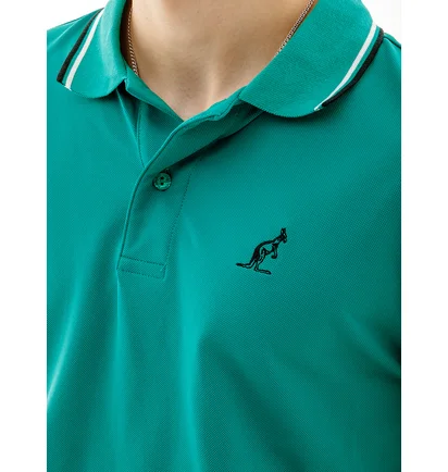 Поло чоловіче AUSTRALIAN Two-Stripes Polo Tech Pique R-Fit Turquoise LSUPO0006-913A