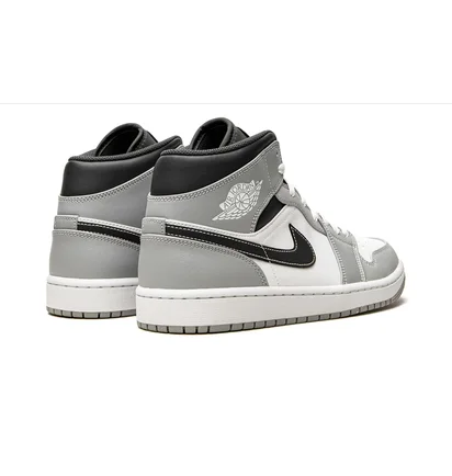 Кроссовки мужские Air Jordan 1 Mid White/Grey 554724-078