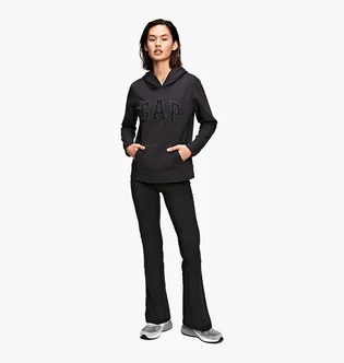 Худи женское Gap Logo Fleece Hoodie Black Moonless Night 254792421