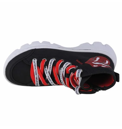 Кеды женские Skechers Rolling Stones Roadies Surge Lick It Black 177967-BKRD