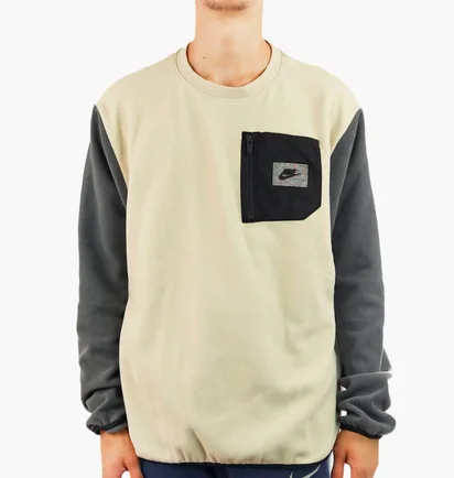 Свитшот мужской Nike Spu Tf Polar Fleece Crewneck Sweatshirt Grey/Beige Dq5104-206