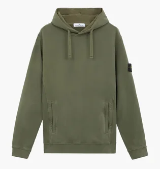 Худі чоловіче Stone Island Logo Patch Drawstring Olive 811560820-V0059