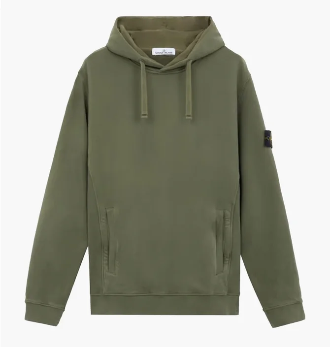 Худи мужское Stone Island Logo Patch Drawstring Olive 811560820-V0059