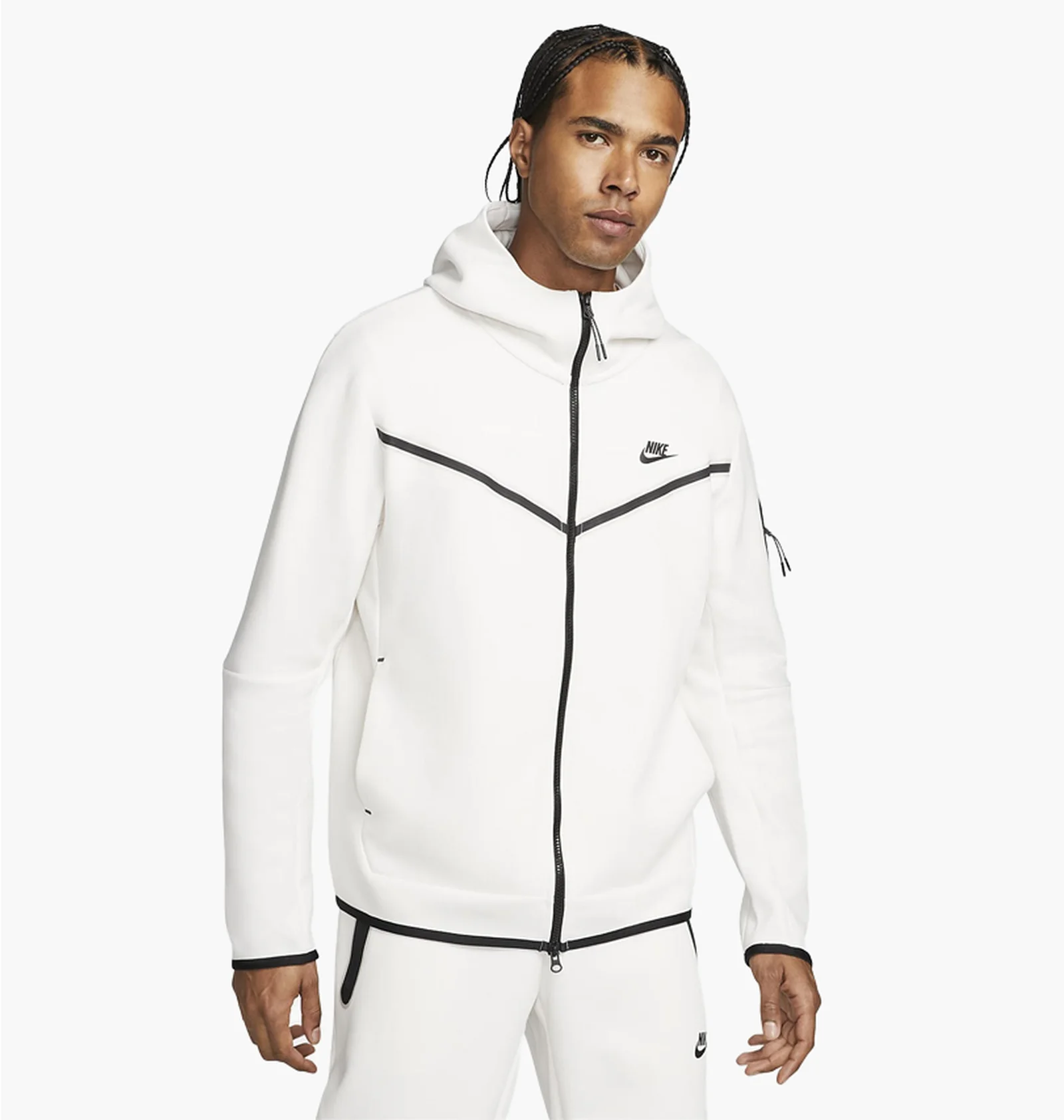トップス Nike tech fleece jacket white ᐉ Толстовка мужская Nike Sportswear Tech Fleece White CU4489-030