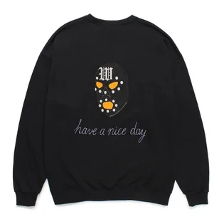 Світшот унісекс wacko maria Crew Neck Black 24FW-WMC-SS12
