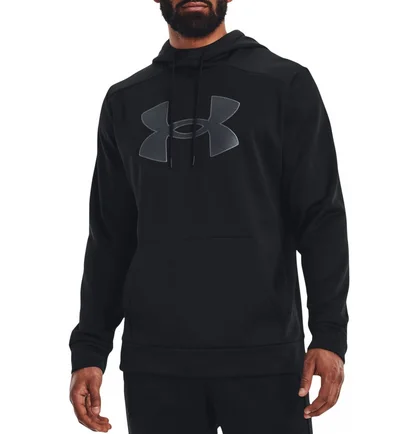Худи мужское Under Armour Hooded Sweatshirt Under Ua Armour Fleece Big Logo Hd-Blk Black 1373352-001