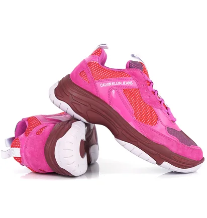 Кроссовки женские Calvin Klein Maya Low Top Lace Up Pink/Violet B4R0823-MULTI-HOT-PINK