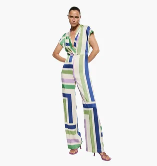 Комбинезон женский Mango Cris Striped Satin Multi 37042884