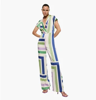 Комбінезон жіночий Mango Cris Striped Satin Multi 37042884