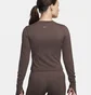 Лонгслив женский Nike One Fitted Brown FQ2148-237