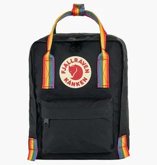 Рюкзак унісекс Fjallraven Kanken Rainbow Mini Black 23621.550-907