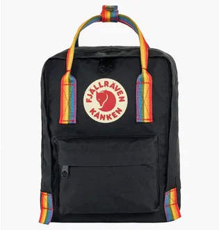 Рюкзак унисекс Fjallraven Kanken Rainbow Mini Black 23621.550-907