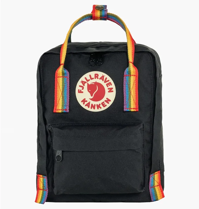 Рюкзак унисекс Fjallraven Kanken Rainbow Mini Black 23621.550-907
