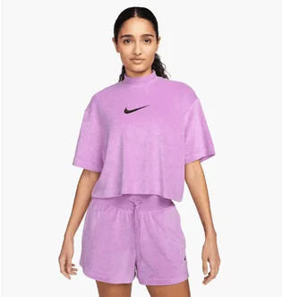 Футболка жіноча Nike Nsw Mock Ss Tee Trry Ms Violet FJ4894-532