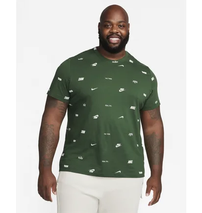 Футболка мужская Nike Club Allover Print T-Shirt Green FD1279-323