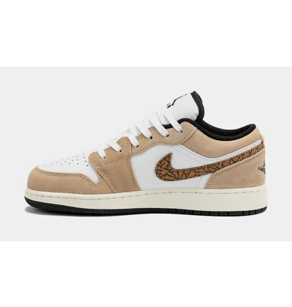 Кросівки дитячі Air Jordan 1 Low Se Brown Elephant Gs White/Brown DZ5368-201