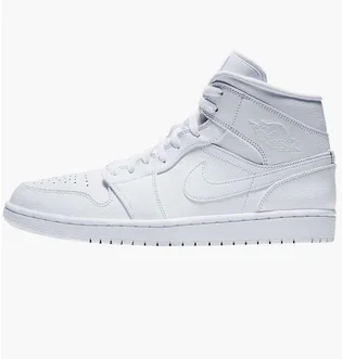 Кроссовки мужские Air Jordan 1 Mid White 554724-129