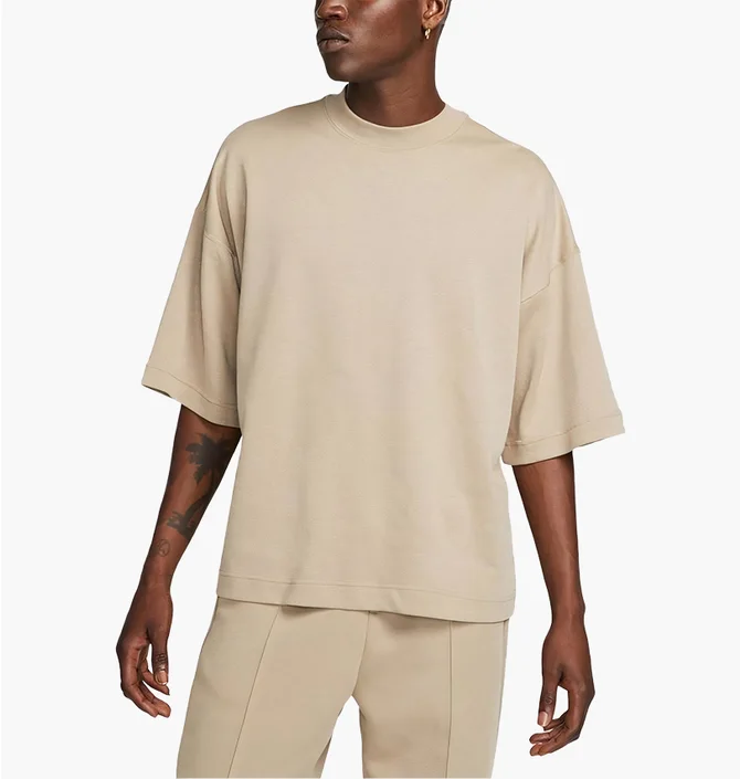 Футболка мужская Nike Tech Fleece Reimagined Oversized Ss Sweatshirt Beige FB8165-247