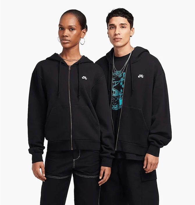 Толстовка унисекс Nike Sb U Flc Fz Hd Essntl Logo Black FZ8796-010