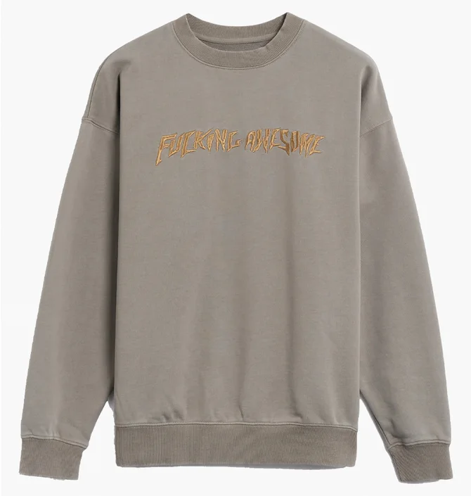 Світшот чоловічий Fucking Awesome Distressed Stamp Crew Beige PN25324