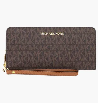 Гаманець жіночий Michael Kors Jet Set Travel Monogram Continental Leather Wallet Brown 35F8GTVT3B-BROWN-66204
