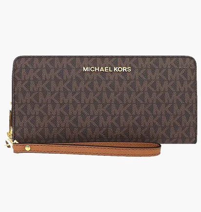 Гаманець жіночий Michael Kors Jet Set Travel Monogram Continental Leather Wallet Brown 35F8GTVT3B-BROWN-66204