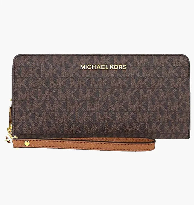 Гаманець жіночий Michael Kors Jet Set Travel Monogram Continental Leather Wallet Brown 35F8GTVT3B-BROWN-66204