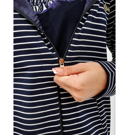 Толстовка женская AUSTRALIAN Stripes Hoodie Polyviscosa Jacket Blue LSDGC0010-020