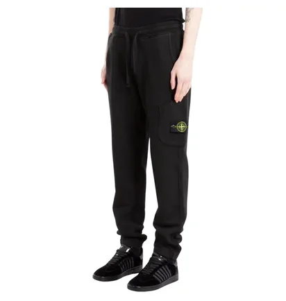 Штаны мужские Stone Island Organic Cotton Diagonal Fleece Old Effect Cargo Black 811561141-V0029