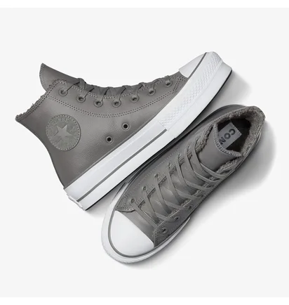 Кеды унисекс Converse Chuck Taylor All Star Lift Platform Leather Grey A05511C