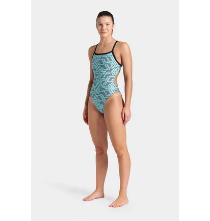 Купальник женский Arena Escape Swimsuit Challenge Back 44 Turquoise 007739-580