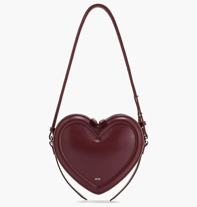 Сумка жіноча JW PEI Arlene Heart Shaped Bag Bordo BB2024BG97376JWP