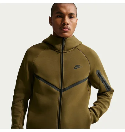 Толстовка мужская Nike Tech Fleece Fz Wr Olive HV0949-368