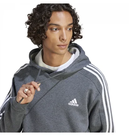 Худи мужское Adidas Essentials 3-Stripes Grey IJ6475