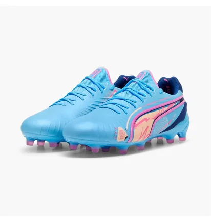 Бутсы унисекс Puma King Ultimate Volume Up Fg/Ag Light Blue 108069-01