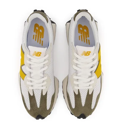 Кроссовки мужские New Balance 327 White/Olive Ms327Po