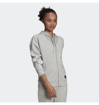 Толстовка женская Adidas Sportswear Future Icons 3-Stripes Hooded Track Top Grey H57289