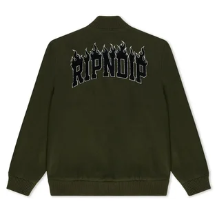 Бомбер мужской RipNDip Fire Spirit Varsity Green RNDFAL24102