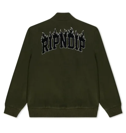Бомбер мужской RipNDip Fire Spirit Varsity Green RNDFAL24102