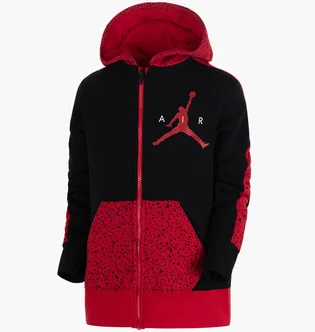 Толстовка детская Air Jordan Jdb Air Speckle Flc Fz Hoodie Black/Red 95B778-023