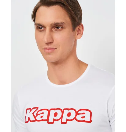 Футболка мужская Kappa Mezza Manica Girocollo Con Stampa Logo Pet White K1335-BIANCO