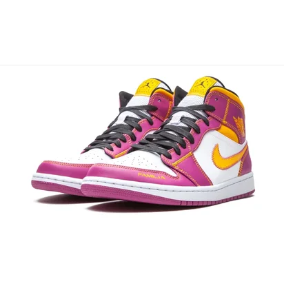 Кроссовки мужские Air Jordan 1 Mid White/Violet DC0350-100