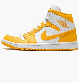 Кроссовки женские Air Jordan Wmns Jordan 1 Mid White/Yellow BQ6472-117