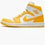 Кроссовки женские Air Jordan Wmns Jordan 1 Mid White/Yellow BQ6472-117