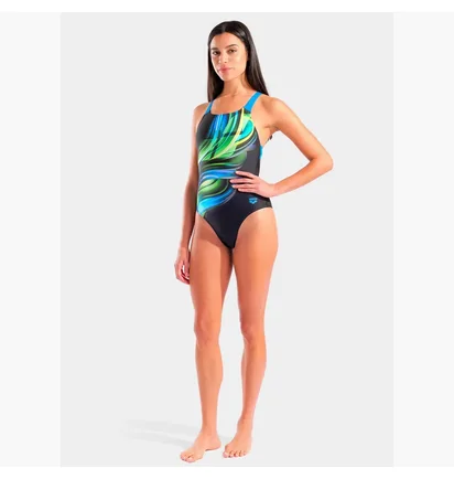 Купальник женский Arena Bloom Swimsuit Swim Pro Back L Black 010265-556